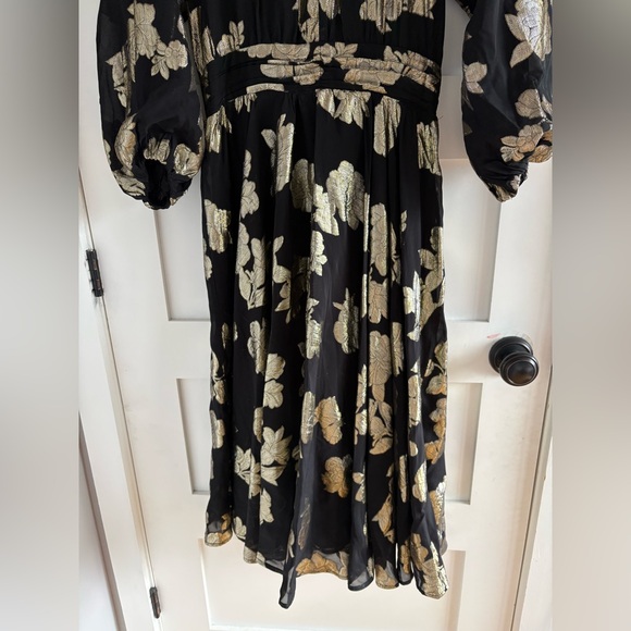 Elie Tahari Metallic Blooms Midi-Dress size S - Picture 10 of 16